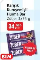 ZÜBER KARIŞIK KURUYEMİŞLİ HURMA BAR